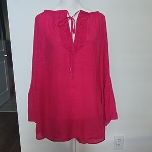 Counterparts Vibrant Pink Lace Tunic